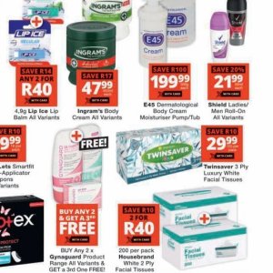 Body cream at Checkers