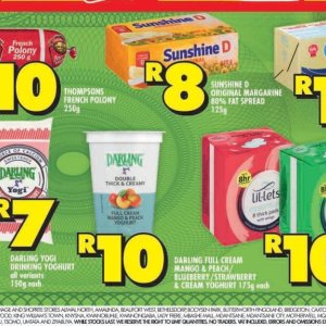 Yoghurt at Shoprite