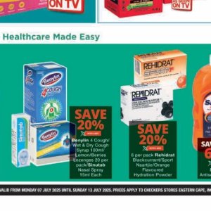 Nasal spray at Checkers
