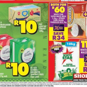 Sanitary pads at Shoprite