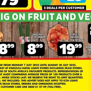 Cucumbers at Usave