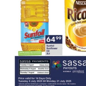 Sunflower oil at President Hyper