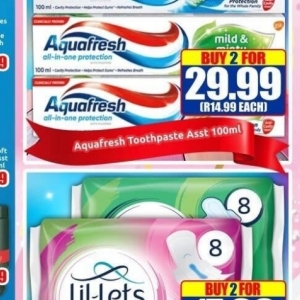 Toothpaste aquafresh  at Three Star Cash and Carry