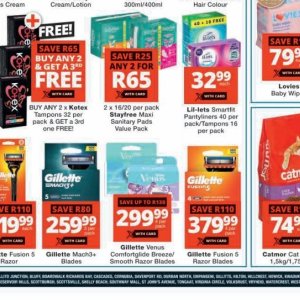 Sanitary pads at Checkers