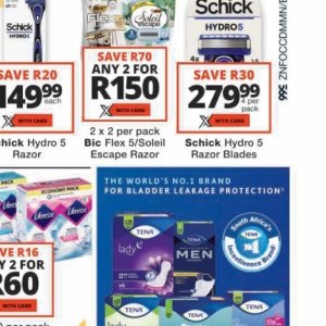 Razor blades at Checkers