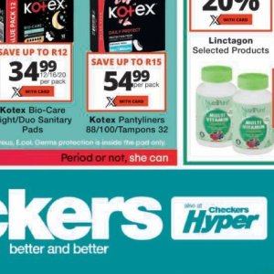 Tampons at Checkers