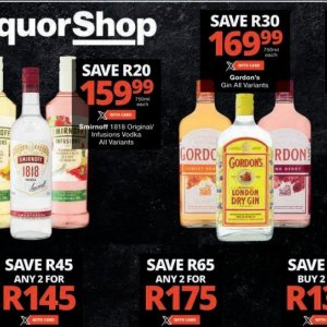 Vodka smirnoff  at Checkers