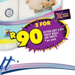 Toilet rolls at Shoprite