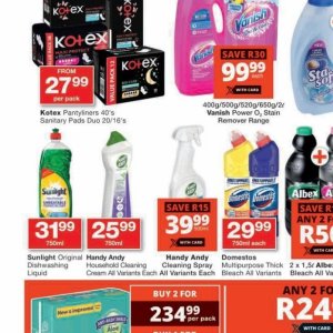 Sanitary pads at Checkers