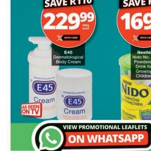 Body cream at Checkers