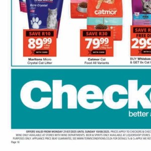 Cat litter at Checkers