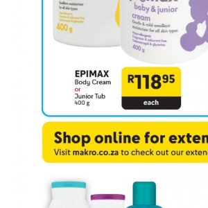 Body cream at Makro