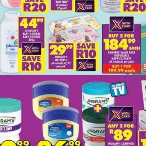 Wet wipes at Shoprite