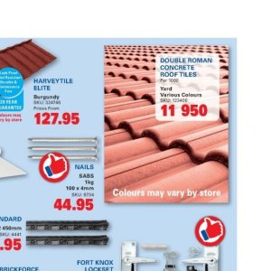 Roof tiles at Cashbuild