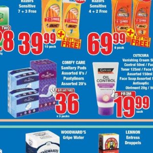 Sanitary pads at Boxer Superstores
