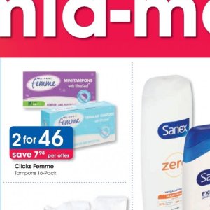 Tampons at Clicks