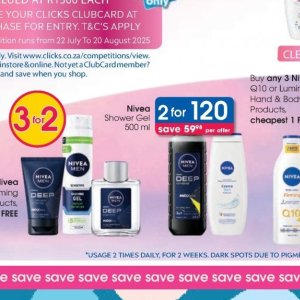 Shower gel nivea  at Clicks