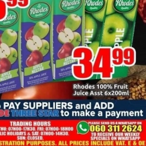 Juice at Three Star Cash and Carry