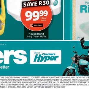 Toilet rolls at Checkers