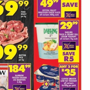 Yoghurt at Shoprite
