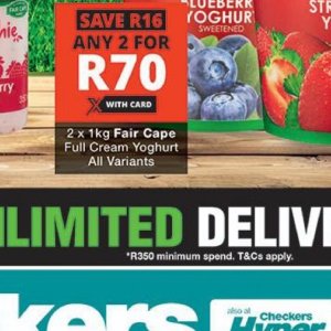 Yoghurt at Checkers