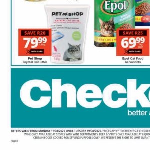 Cat litter at Checkers