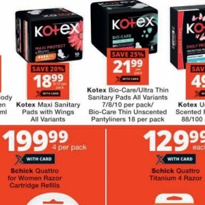 Sanitary pads at Checkers