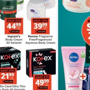 Body cream at Checkers