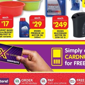 Engine oil at Shoprite