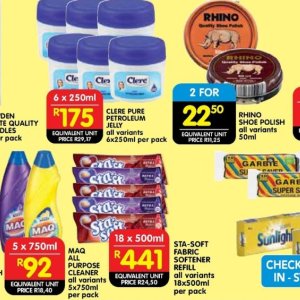 Petroleum jelly at Shoprite