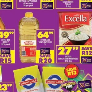 Sunflower oil at Shoprite