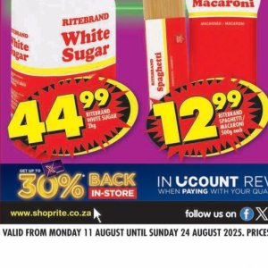 Sugar at Shoprite