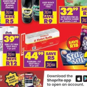 Toilet rolls at Shoprite