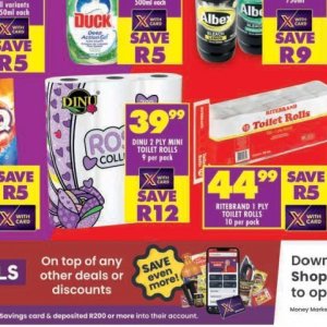Toilet rolls at Shoprite