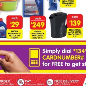 Engine oil at Shoprite