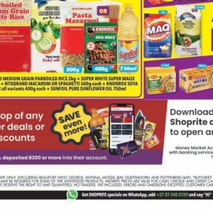 Sunflower oil at Shoprite