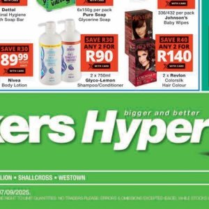 Shampoo at Checkers Hyper