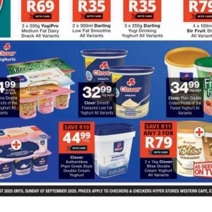 Yoghurt at Checkers