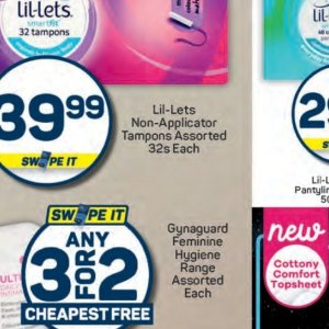 Tampons at Pick n Pay Hyper