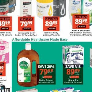 Body lotion at Checkers
