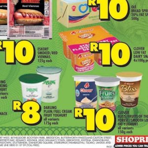 Yoghurt at Shoprite