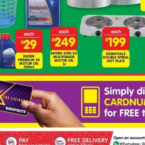 Engine oil at Shoprite