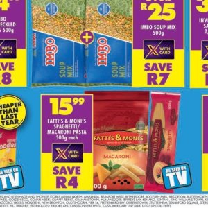 Pasta at Shoprite