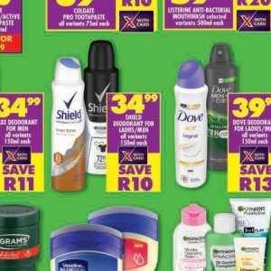 Deodorant dove  at Shoprite