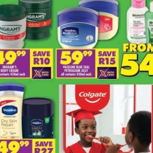 Petroleum jelly at Shoprite