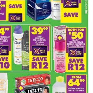 Deodorant dove  at Shoprite