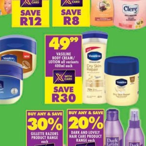 Body cream at Shoprite