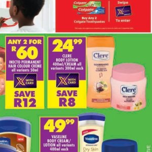 Body lotion at Shoprite