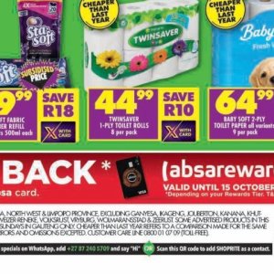 Toilet rolls at Shoprite