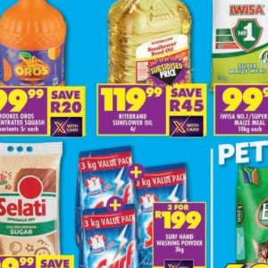 Sunflower oil at Shoprite
